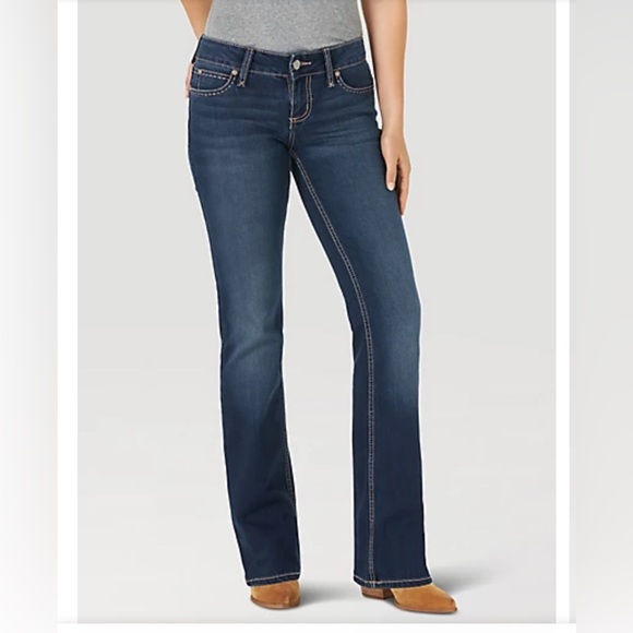 Wrangler mae mid-rise HT wash retro boot cut jeans size 24/00x34 new - Picture 8 of 12